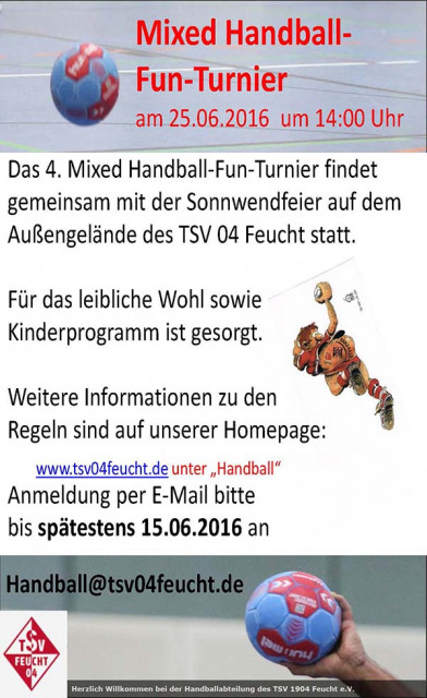 Mixed Handball Fun Turnier - Jetzt anmelden!
