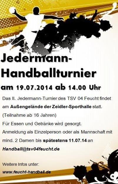 Jedermann-Handballturnier 2014 - JETZT Anmelden!!