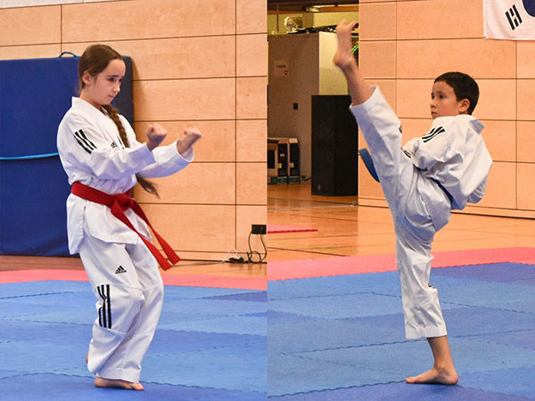 Zwei junge Taekwondo-Talente im Bereich „Technik“ des TSV 04 Feucht schnuppern internationale Luft, Dustin Seybold holt Gold!