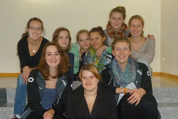Mädels  des Jugendturnteams beim TGM/TGW Coach Lehrgang in Coburg